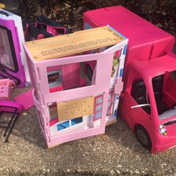 Barbie dolls clothes camper beauty salon etc. all for only $65 firm takes it now