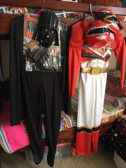 ❤️ RED POWER RANGERS Halloween Costume ~ Used Once ~ L 10 12 —