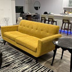 Fabric Mustard/yellow Couch 3 Seats