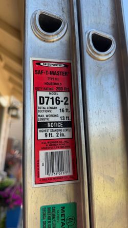 Werner Saf-T-Master 16 ft Aluminum Extension Ladder