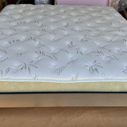 California King Size Platform Bed & 2 Sided Flippable Mattress 