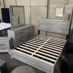 Grey Queen Bed Set 