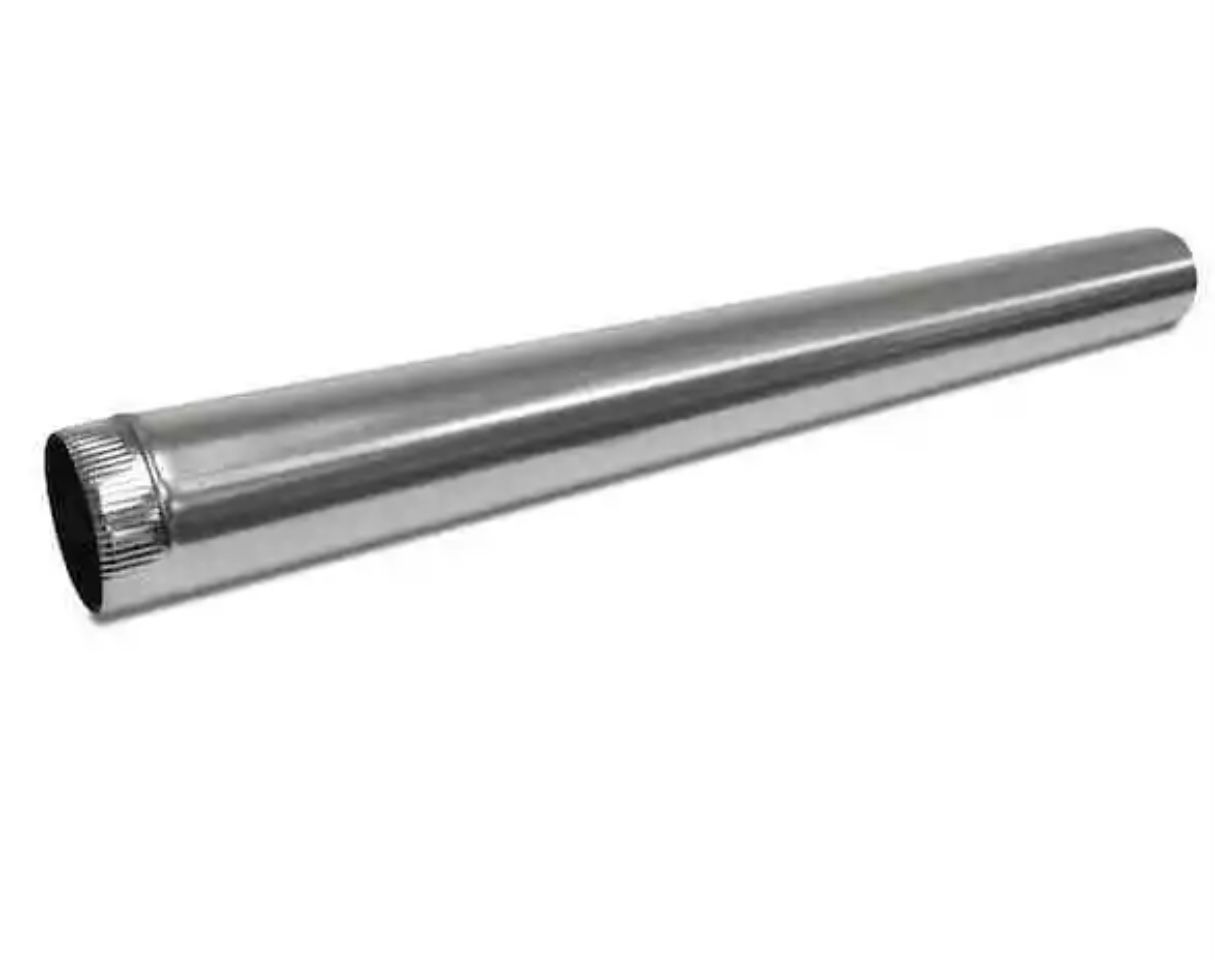 Round Metal Duct Pipe 12 Inch X 5 Ft Sturdy Galvanized Steel Construction New Qty Of 8