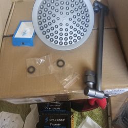 Sparkpod Shower Head 6 Inches Whit Adjustable Shower Arm