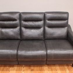 Black Genuine Leather Recliner Sofas (2)