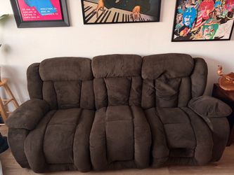 Brown Microfiber Reclining Sofa