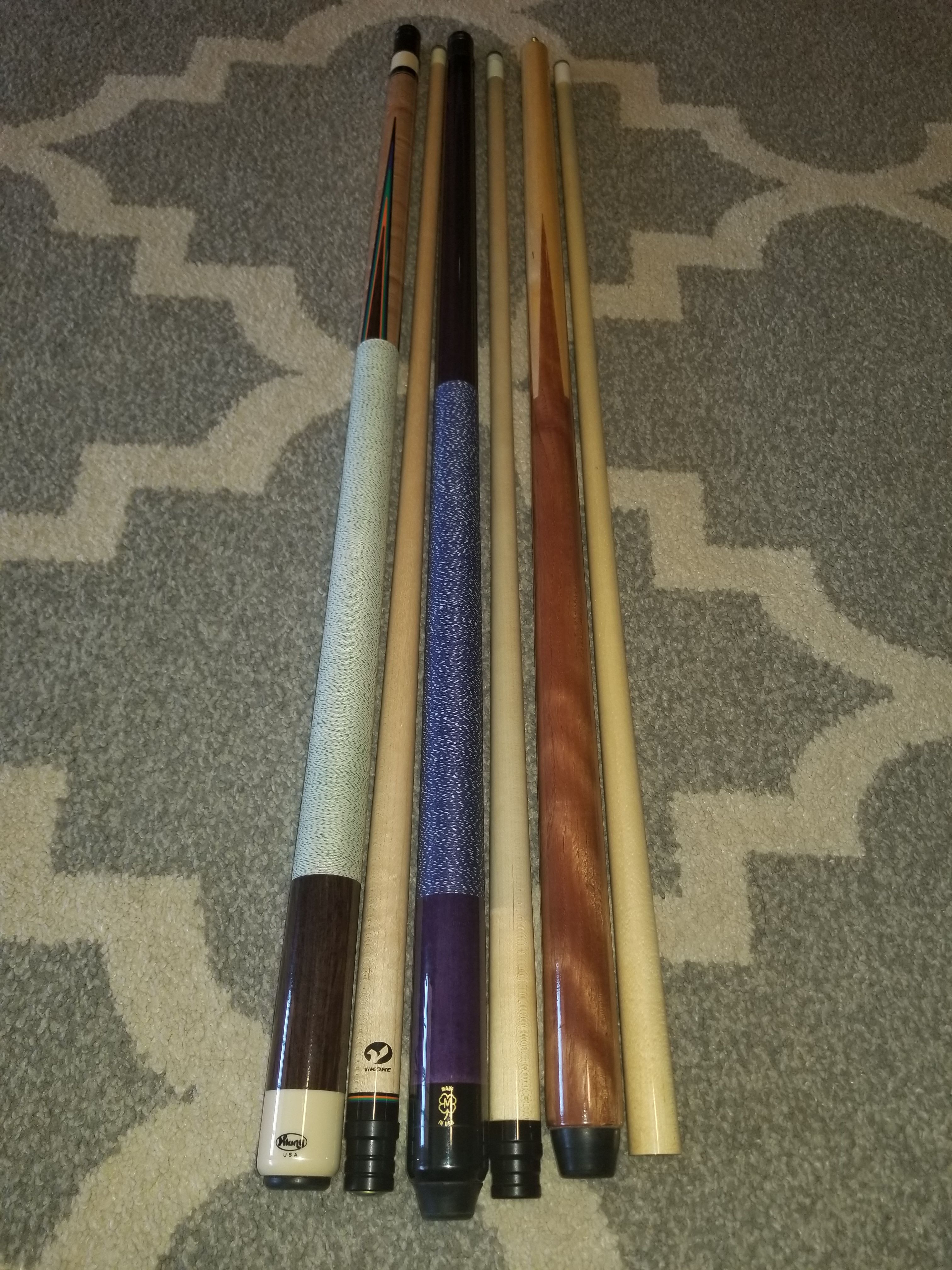 Viking, Mcdermott and Sneaky pete pool cues