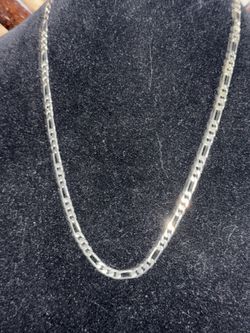 24" FIGARO STERLING SILVER CHAIN