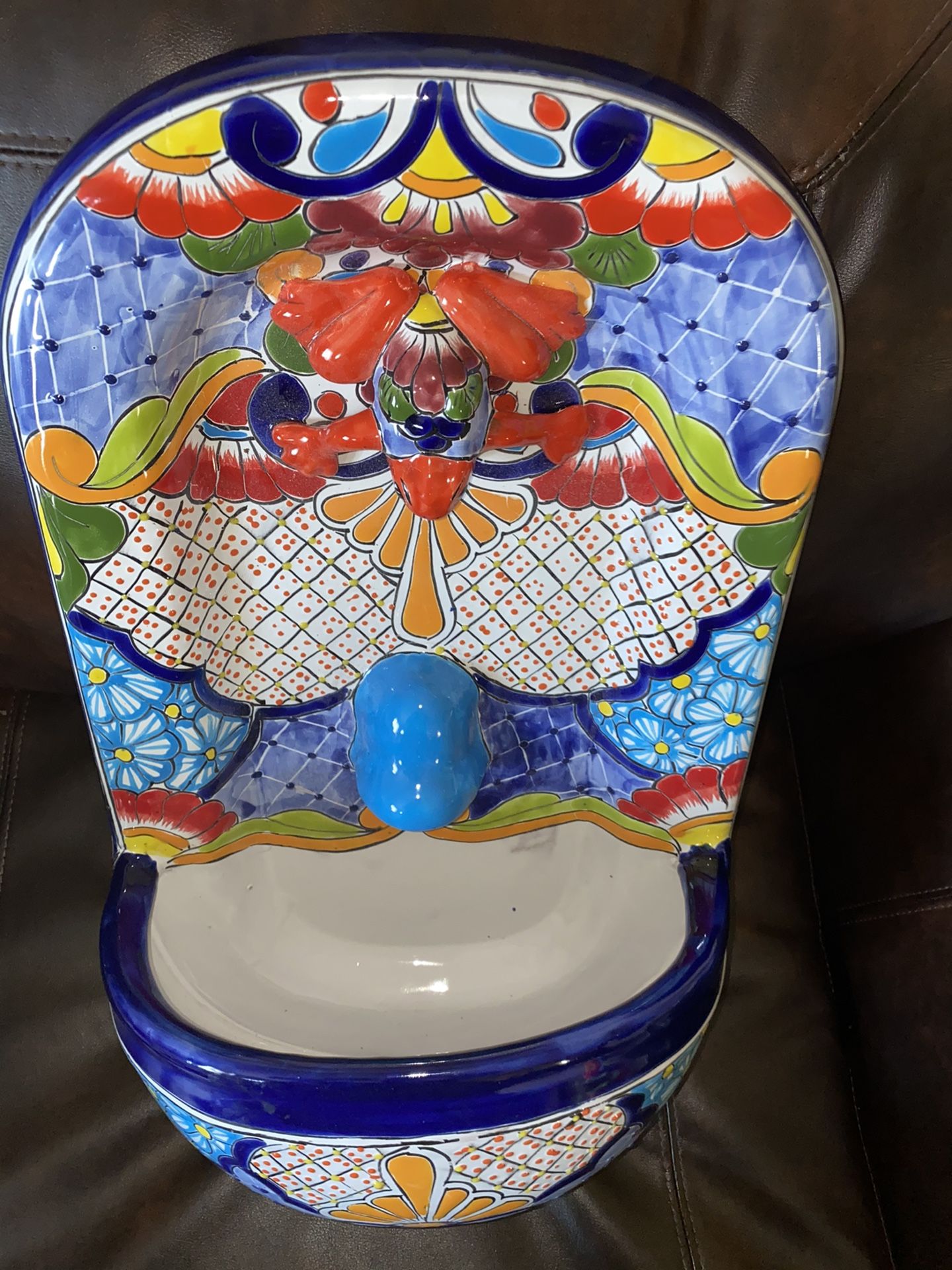 Talavera wall fountain
