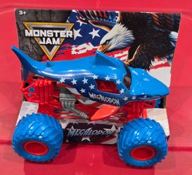 Monster Jam,  Stars and Stripes, Megalodon, series 01, 1/24 scale, VHTF