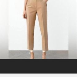 Zara Beige Pants With High Waist