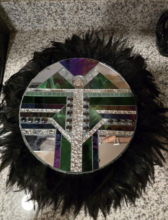 Vintage Native American Sun Face Wall Mirror