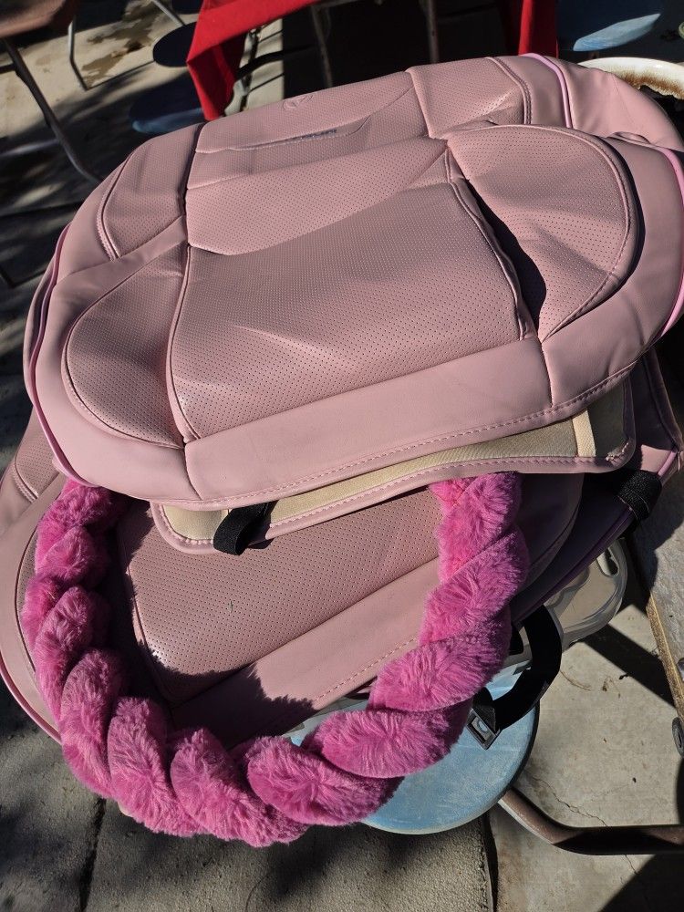 Pink Car Seat Covers For Front And Back Seats