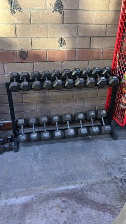 25 Lb Through 80 Lbs Dumbbell Set With Rack