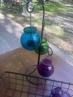 Hanging colorful tea lights plus 2