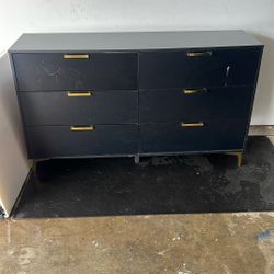 Black Dresser With Gold Accents 