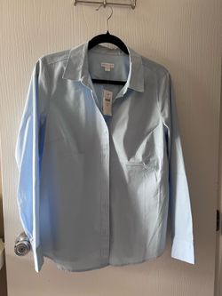 JJill Women Baby Blue Long Sleeve Shirt NWT $30