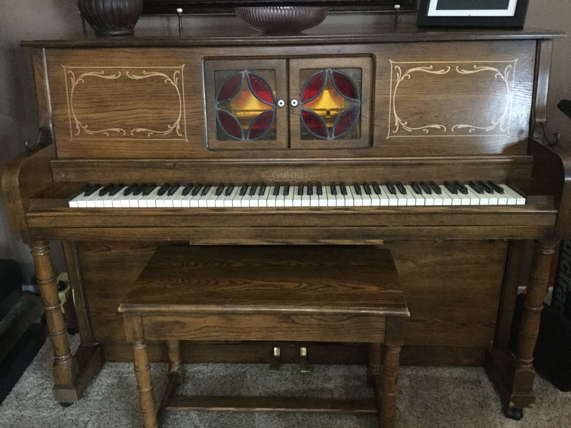 Player piano with 147 scrolls great condition