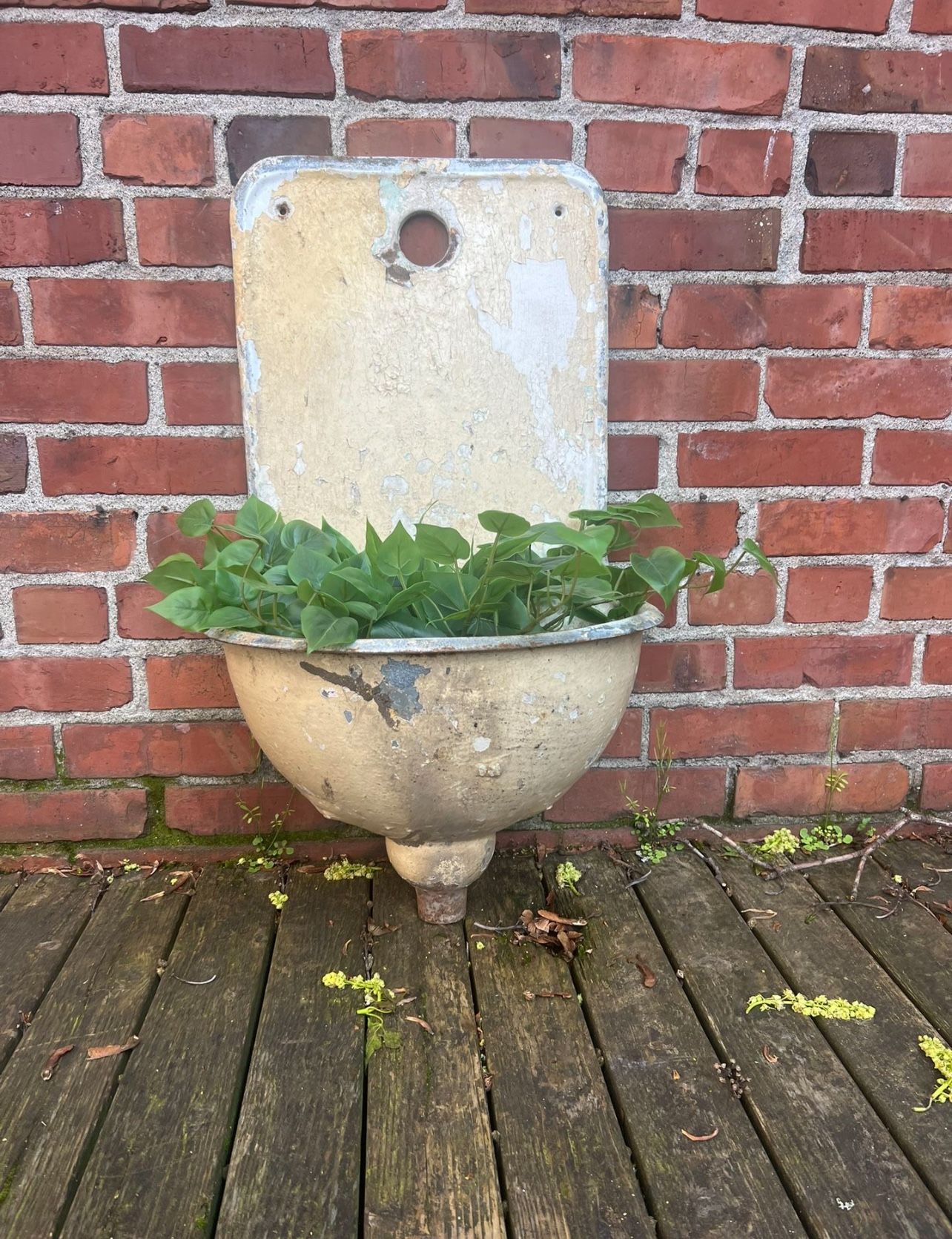 Antique European Iron Wall Fountain