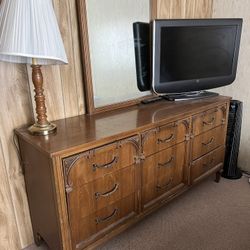 Dresser, TV And Lamp 