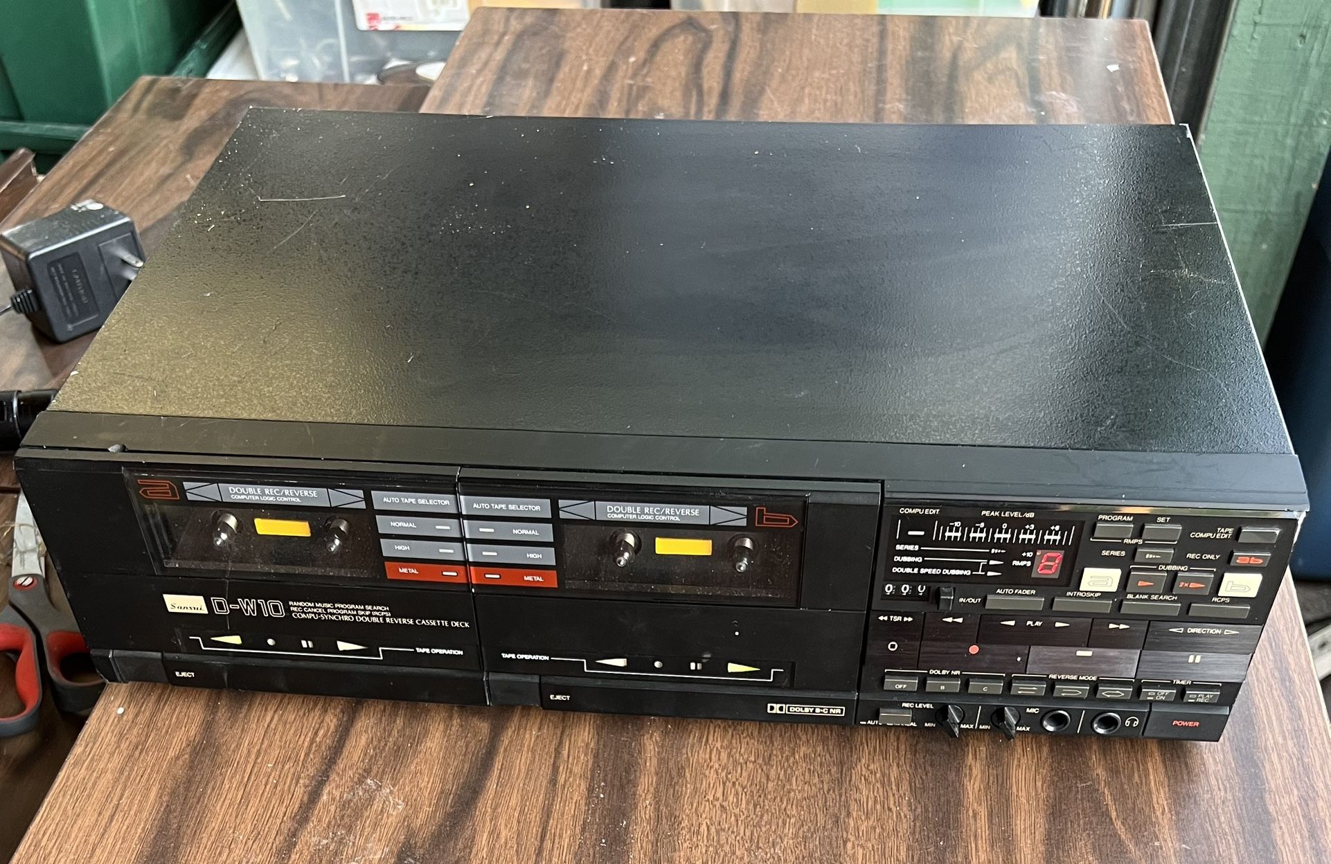 Sansui D-W10 Double Reverse Stereo Cassette Deck 2 Tape PARTS AS-IS