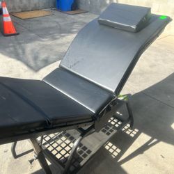 Black Massage/Tattoo Table with Adjustable Backrest