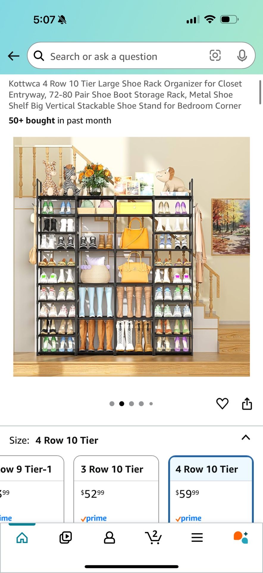 10 Their 4 Row Shoe Rack …Black 
