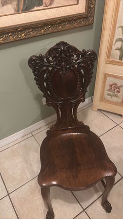 Early 20th century Stickley and Brandt carved oak Renaissance side chair