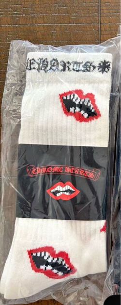Chrome Hearts Lips Graphic Crew Socks