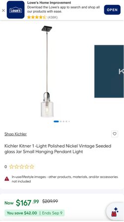 NIB Kitchler Kitner Pendant Light