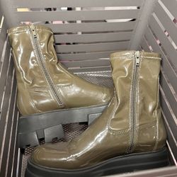 Aldo Army Green Platform Boots