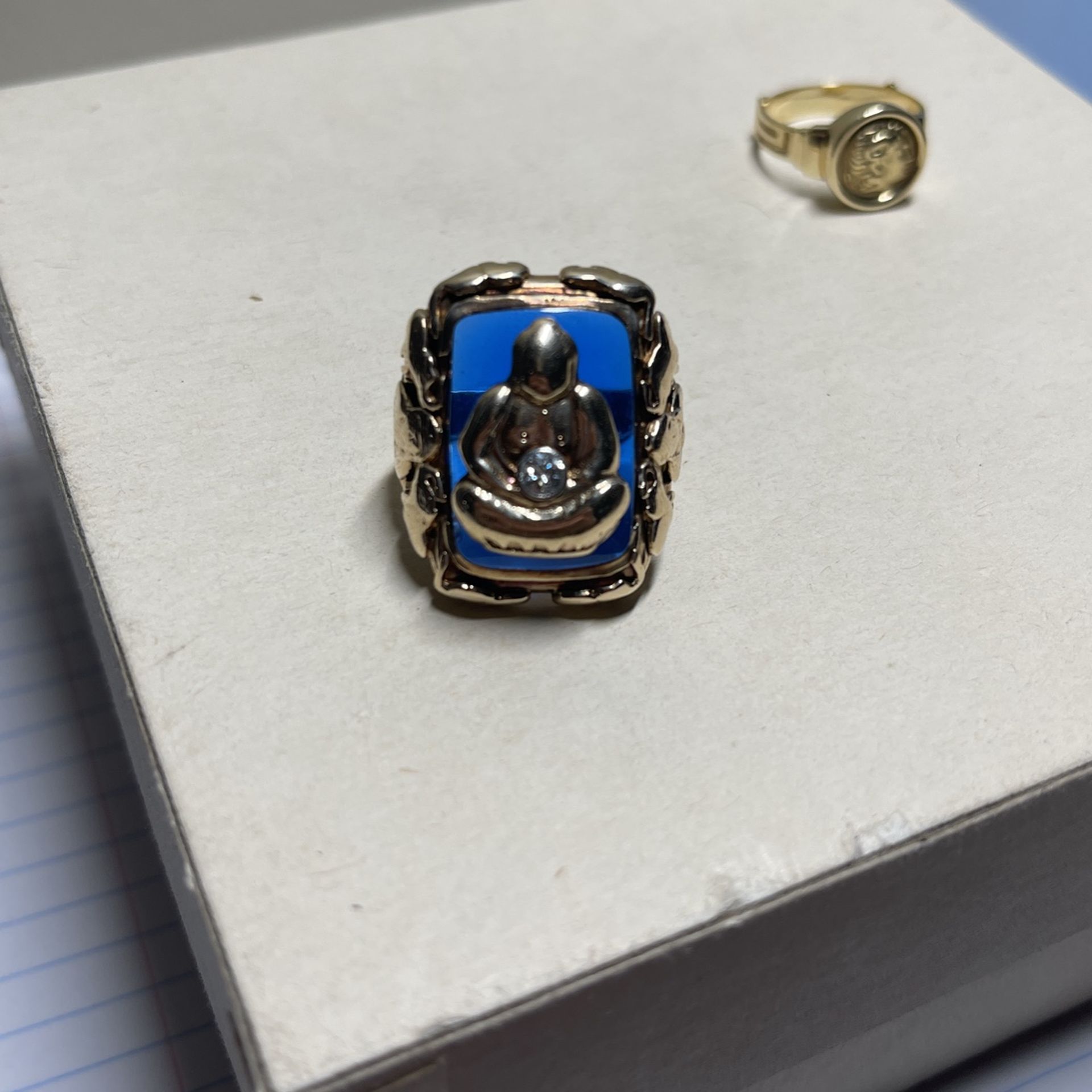 Vintage 10k Gold Buddha Ring