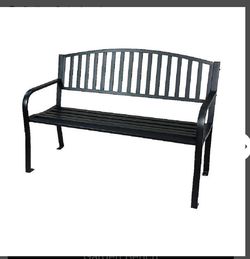 Black Metal Outdoor Garden Bench