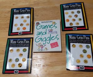 American Girl Mini Grin Pins + Games and Giggles mini book
