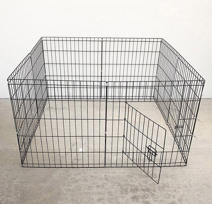 (NEW) $35 Foldable 24” Tall x 24” Wide x 8-Panel Pet Playpen Dog Crate Metal Fence Exercise Cage