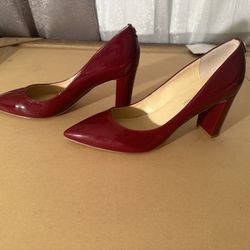 Ivanka Trump Dark Red, Block Heel Pumps Size 9