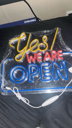 YES WEARE OPEN   Sign small