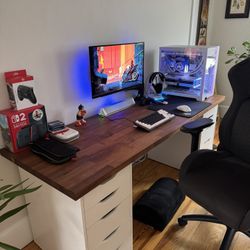 Ikea Computer desk - Karlby + Alex Drawers