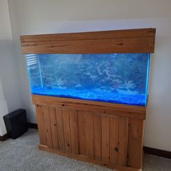 WOOD FISH TANK STAND & LIGHT For 55 Gallon Tank