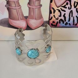Fashion Silver Turquoise  Cuff Bracelet Navajo Western New
