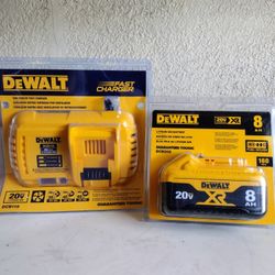 DeWalt XR 20V MAX 8.0 Battery & Fast Charger. $160