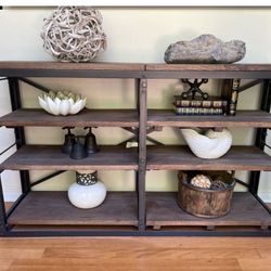 Restoration Hardware French Library Wood & Metal Bookshelf