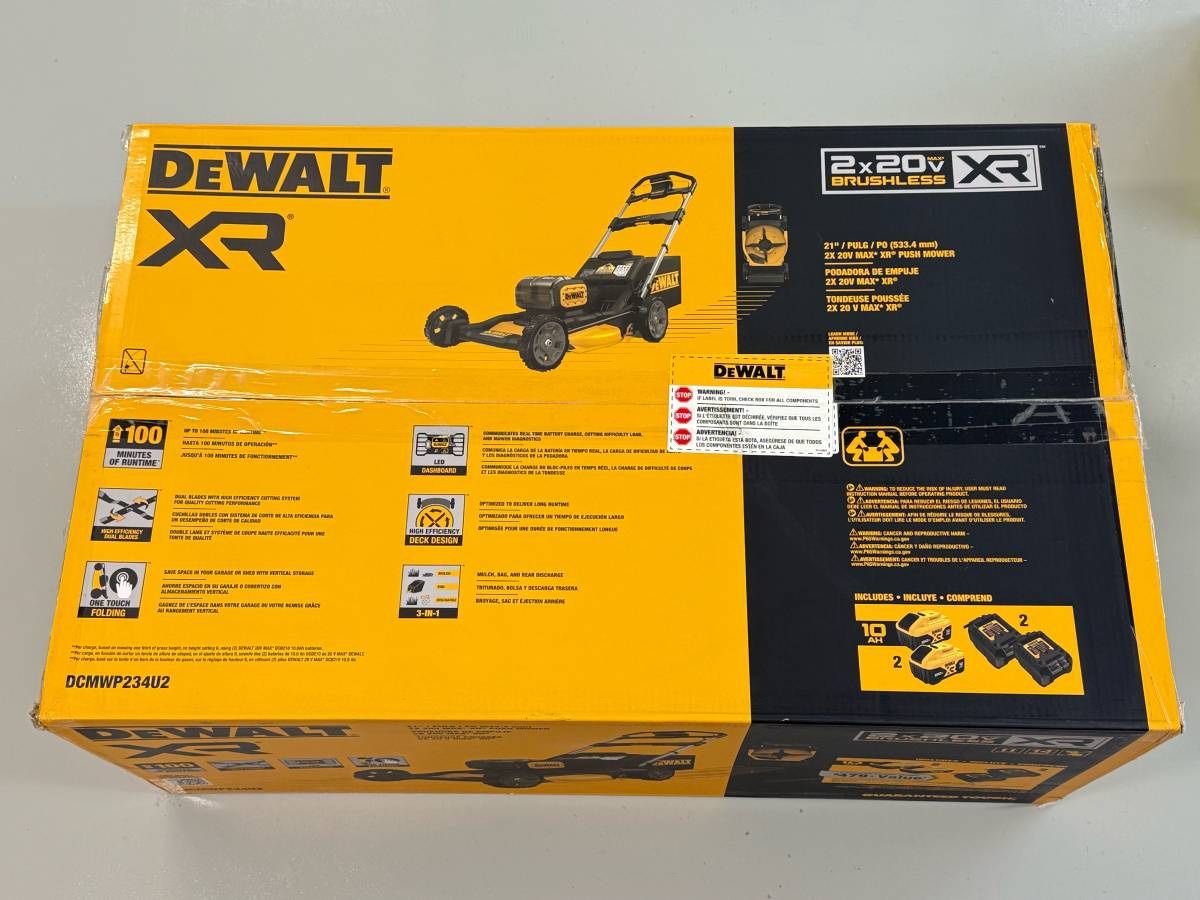 NEW! DeWalt DCMWP234U2 20V MAX XR Cordless Push Mower Kit