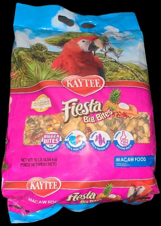 Kaytee Fiesta Big Bites Macaw Parrot Bird Food 10lbs Bag