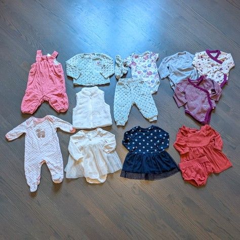 Baby Girls Winter Outfits Clothes Bundle, 3-6 Months, 14 Piece
