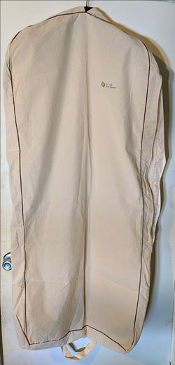NEW Loro Piana Large Cotton Cloth Zip Lined Garment Bag with Handles - 54" x 24" x 4". Made in Italy.