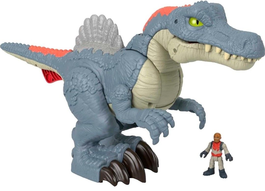 Fisher-Price Imaginext Jurassic World Dinosaur Toy Ultra Snap Spinosaurus, Lights Sounds & Chomping Action, for Preschool Kids Ages 3+ Years
 NEW