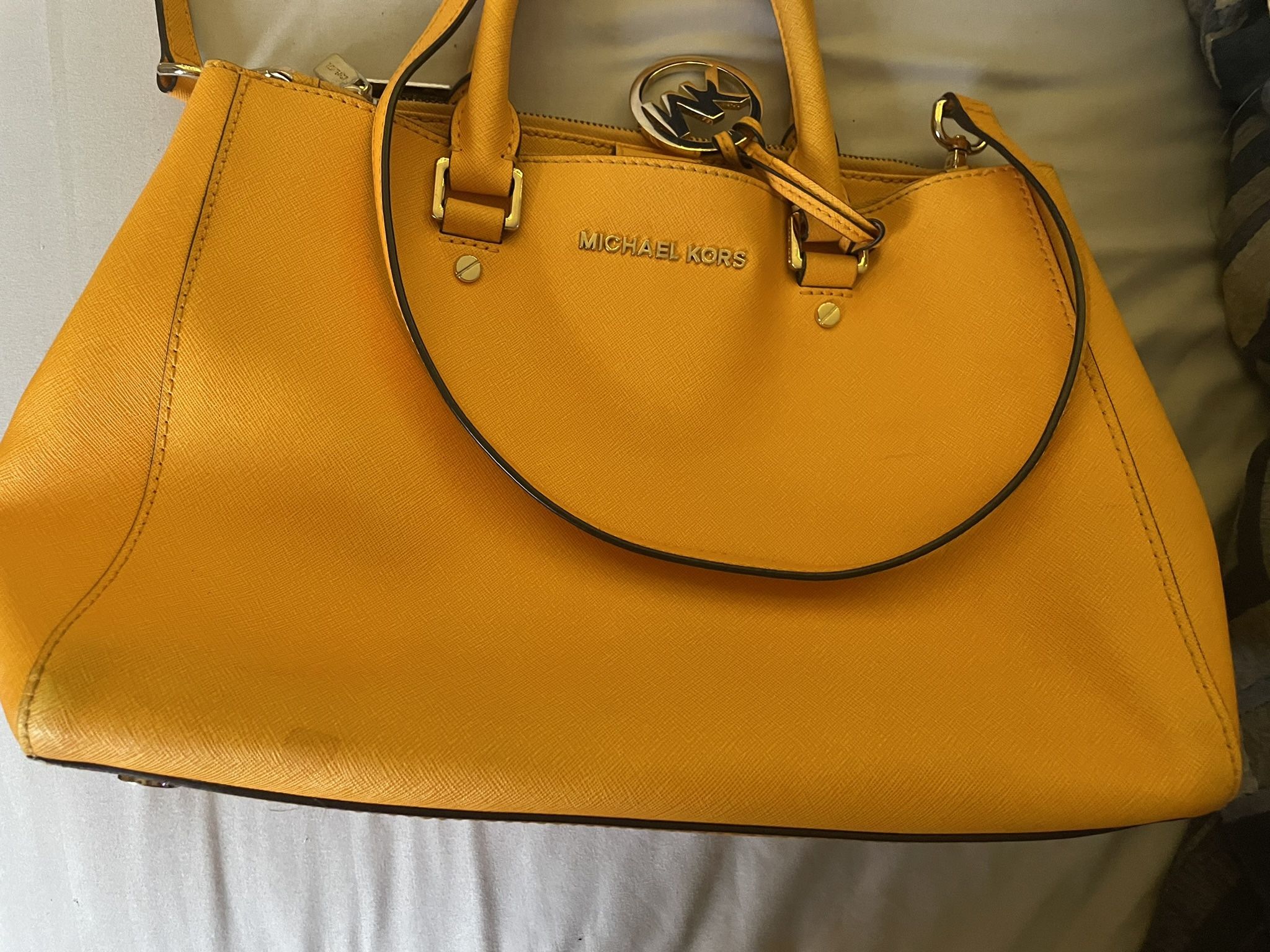 Michael Kors Large Yellow Sun Saffiano Leather Satchel