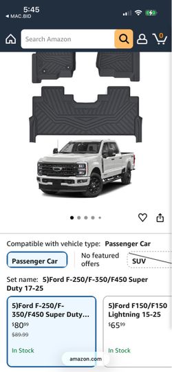 Floor mats for ford truck