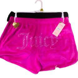 Juicy Couture 2 Pack Sleepwear Shorts Logo Soft Sz M Velour Pink & Black